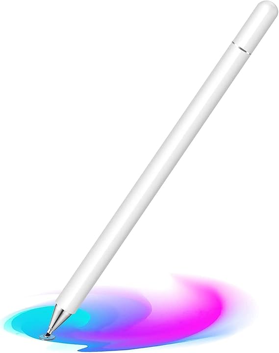 Dokunmatik Passive Stylus Kalem Tablet Telefon Bilgisayar Kalemi 2 in 1 Beyaz