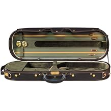 Baker Street BK-4030 Luxury Violin Case Modern Oblong Sturdy Plywood, Padded Velour Interior, Accessory Compartments & Shoulder Strap for Protection & Travel