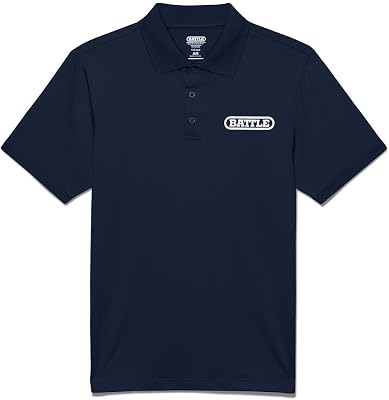 Battle Sports Polo Shirt, Mens Athletic Fit, 4-Way Stretch, Moisture Wicking