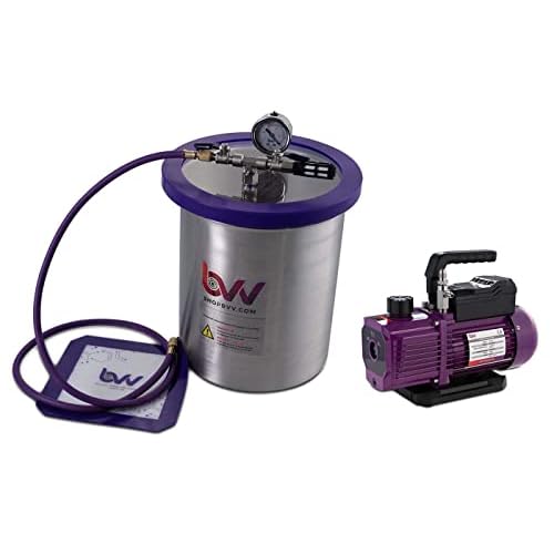 BVV 3 Gallon Stainless Steel Vacuum Chamber and Pump Kit-4CFM Two Stage Pump