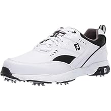 FootJoy Men's Sneaker Golf Shoes, White/Black, 7.5 M US