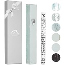 Modern Glass Mezuzah Case for Door with Non-Kosher Scroll Shatterd Glass Design Waterproof Mezuza Cover Home Blessing and Protection