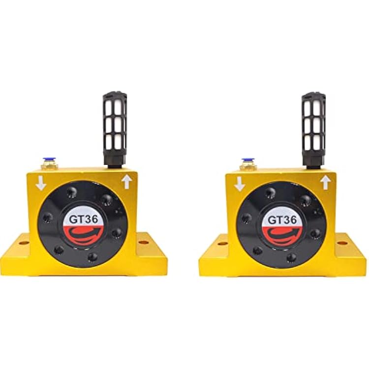 2 Pack GT36 G 38 Pneumatic Air Turbine Vibrator Silent Golden GT Series Industrial Pneumatic System Components Turbine Vibrators with Muffler 2