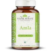 Amla Capsules 60_ Organic Hair Growth & Vitamin C Herbal Supplement Antioxidant Immunity Enhancer Natural Source of Vitamin C (Pack of 1)