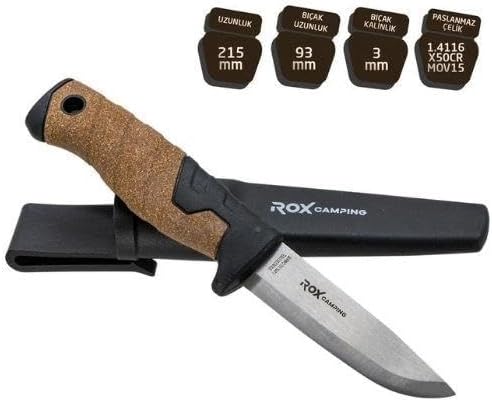Rox Camping Bushcraft Pro Paslan Çelik Kamp Bıçak