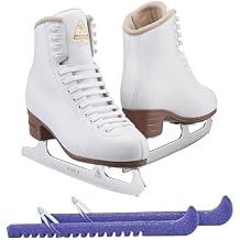 Jackson Ultima Excel White Figure Ice Skates for Women and Girls - Improved, LAUNCHED 2019 Bundle with Skate Guards