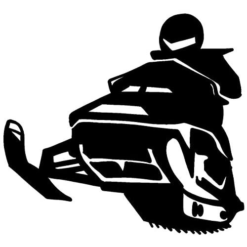 Snowmobile Vinyl Decal - 5 Inches - for Cars, Trucks, Windows, Laptops, Tablets - Outdoor-Grade 2.5mm Thick Vinyl - Black