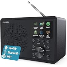 Internet Radio for Home with WiFi and FM | DSP Speaker Perfect for Bedroom, Kitchen, and Living Room Use | FM, Spotify Connect, Multi-Alarm, Frontier Oktiv App Control | Majority Touro