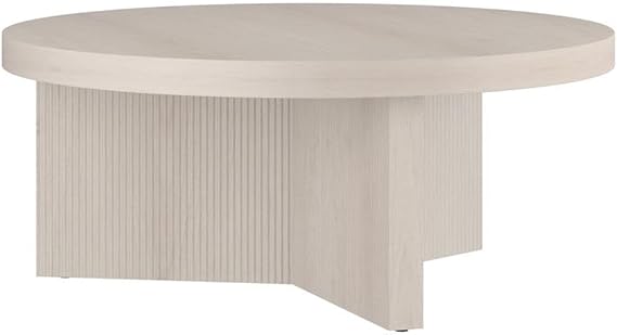 Henn&Hart 36" Alder White MDF/PVC Coffee Table