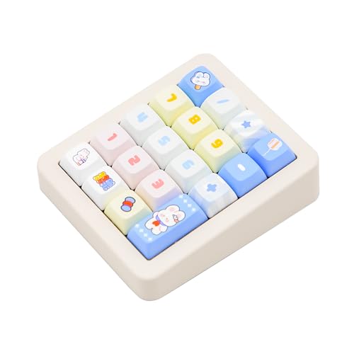 Adventurers K812 Wired Mechanical Numeric Keypad, 19-Key Hot-Swappable RGB Numpad, Macro Programmable, Detachable Type-C Cable, GameOffice Mode Switch for PCLaptopDesktop Cream White