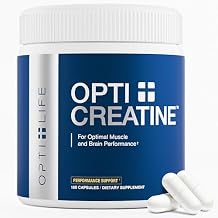 Opti + Creatine Monohydrate Capsules | Support Muscle Recovery, Energy and Healthy Stamina* | Daily Creatine Supplement | 180 Capsules/60 Servings