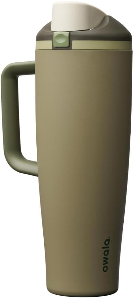 Owala FreeSip Tumbler Stainless Steel Water Bottle 40 oz Off Road | Triple-Layer Insulation | Leak-Proof Lid with Push-Button | Double Threaded Lid for Left and Right-Handed Drinking