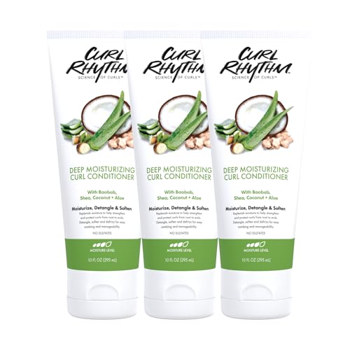 Deep Moisturizing Curl Conditioner for Curly Hair - Detangle, Soften & Frizz Free Shine with Shea Butter, Coconut & Aloe For Wavy, Kinky Coily Hair - Sulfate Free - 10 Fl Oz 3 Pack