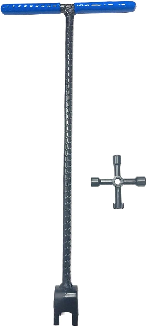 Water Meter Wrench, T-Shaped Anti-Slip Valve Wrench, Shut Off Valve Spanner, for Plumbing Irrigation Camping Backyard Garden Lawn Construction Home