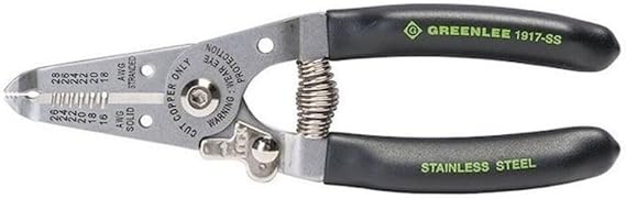 Greenlee 1917-SS Stainless Wire Stripper and Cutter, 16-26AWG, 6-Inches