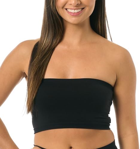 Malibu Sugar Womens Bandeau Tube Top Bras - Seamless Strapless Bra Tube Tops Comfortable and Versatile Fits Sizes XS-S
