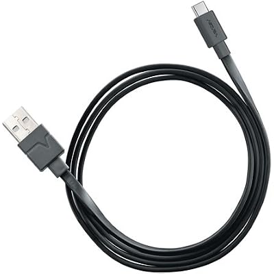 Ventev Chargesync USB Cable | Type A-C, Designed to Support Connector C Devices, Transfer from Device to Most PC or MAC, Flat, Tangle-Free Cable, Supports Rapid Rate Charging up to 3A Black, 6ft