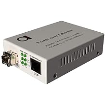 PoE Fiber Multimode LC 850nm Gigabit Ethernet Media Converter - Supplies IEEE 802.3 PoE & PoE+ PSE Power & Extends Distance Over Fiber up 550m (0.34 Miles) - 10/100/1000 Autosensing UTP LAN Port