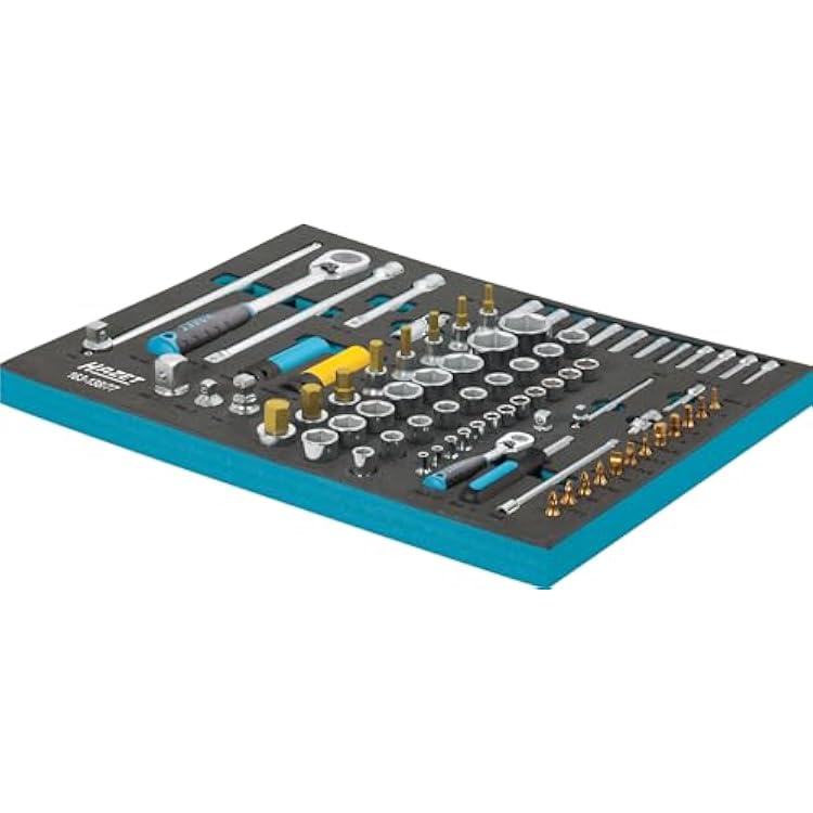 HAZET Socket Spanner Set 163-13877, Suitable for All Hazet Tool Trolleys with Drawers, 77-Piece Set, Versatile