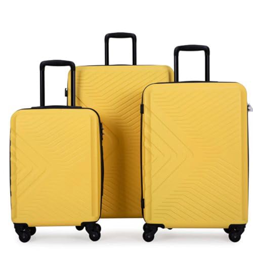 Travelhouse Hardshell Luggage Set,3 Piece Hardside Suitcases with Spinner Wheel,Lightweight Carry-on luggage with TSA Lock