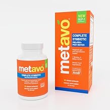 Metavo Complete Synbiotic - GLP-1 Support Pre+Pro+Postbiotics | 60 Veggie Capsules | 7 Strains, 4 Billion CFUs | Gut Health & Microbiome Support