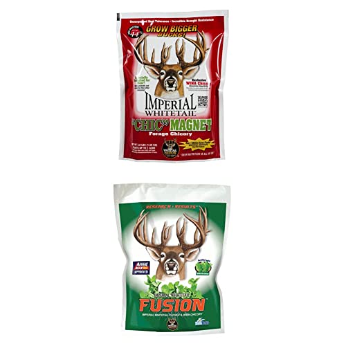 Whitetail Institute Chic Magnet Deer Food Plot Seed, WINA-100 Perennial Forage Chicory Attracts Deer & Whitetail Institute Imperial Whitetail Fusion-3.15 lb FUS3.15
