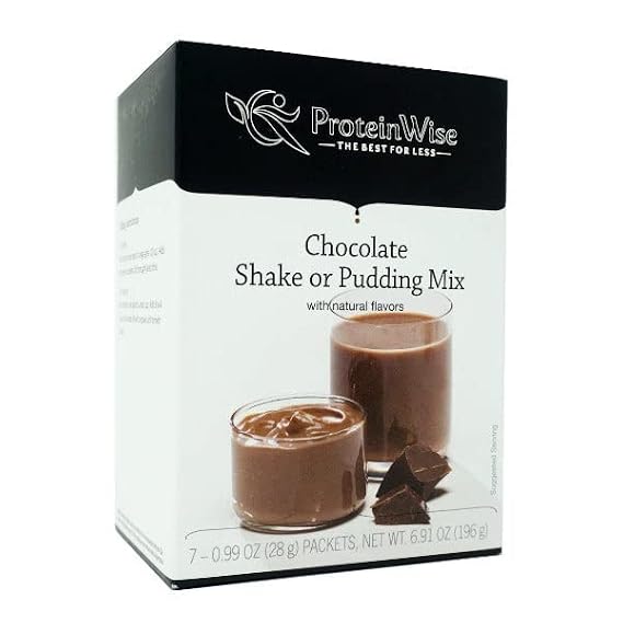 ProteinWise Caramel Caffe Latte Protein Shake and Pudding Mix, 15g Protein, 100 Calories, 5 Net Carbs, 7 Servings per Box