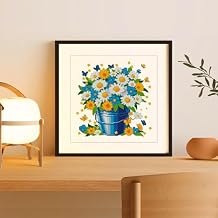 Zhenqing Stamped Cross Stitch Kits for Beginners,Cross Stitch Flowers in Vase (66415)
