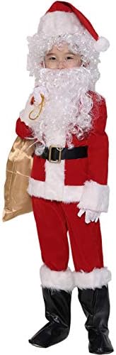 ADOMI Children's Deluxe Santa Suit 10pc. Christmas Child Santa Claus Kids Halloween Costume Cosplay
