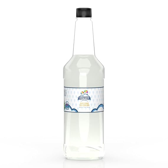 Ice Cream Dye Free Cane Sugar Snow Cone and Shaved Ice Flavor Syrup | 32oz | Ready To Use