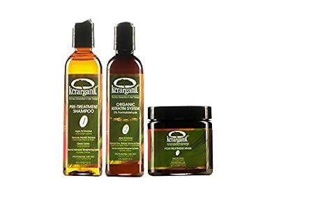KERARGANIC Keratin Organic Treatment (Formaldehyde-Free) PLUS Post-Treatment Set: (DIY Keratin Treatment PLUS Post-Treatment Products)