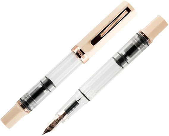 TWSBI ECO Fountain Pen, Cream Rose Gold, Suction Type, Extra Fine Point EF TW020011