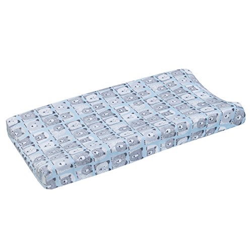 Dwell Studio Bear Hugs Super Soft Changing Pad Cover, BlueGrayWhite