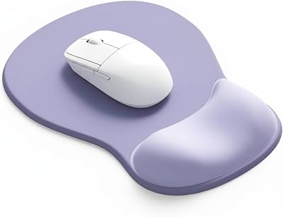eulps Mouse Pad with Gel Wrist Rest, Ergonomic Comfortable Computer Wrist Support for Laptop, Pain Relief Mousepad with Non-Slip PU Base for Office & Home Purple