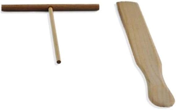 NutriChef Crepe Spaeder & Spatula Turner - Replacement Parts for Model Numbers PCRM12, PCRM12.V7, PCRM12EU. Wooden Utensils for Making Crepes-Shape Construction, Convenient Size, and Easy to Use