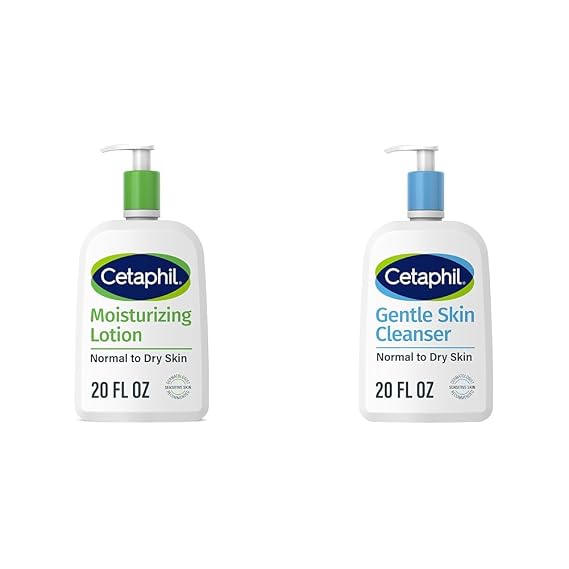 Cetaphil Body Moisturizer, Hydrating Moisturizing Lotion for All Skin Types and Face Wash, Hydrating Gentle Skin Cleanser for Dry to Normal Sensitive Skin, NEW 20oz