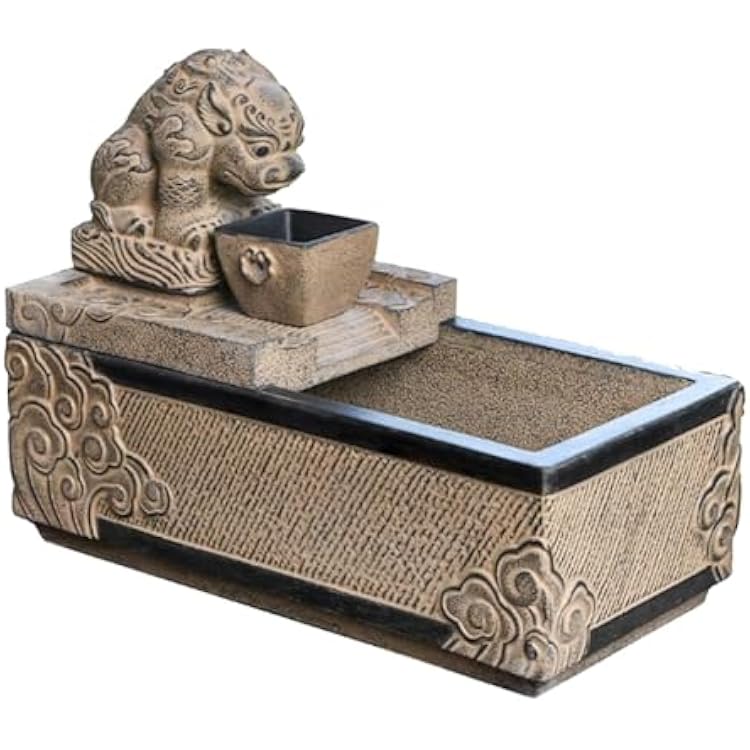 Fountains Decoration Lucky Beast Zen Flow Desktop Auto-Cycle Waterfall Fountain Feng Shui Decor for Home and Office