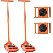 Heavy Duty Machinery Mover, 4-Wheel Industrial Skate Dolly with 360 Swivel Casters, 6-12 T Capacity, Non-Slip Tray for Equipment, Pallets, Jobsite Boxes - Rugged Steel Construction for Factories