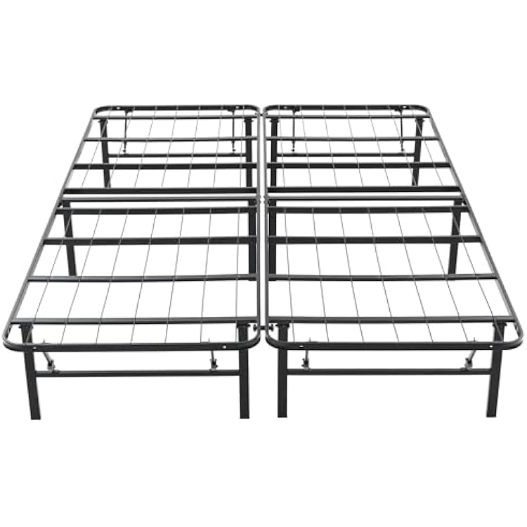 Hercules Folding Metal Bed Frame, 14 Inch Platform Mattress Foundation, Full