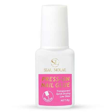 Brush-On Nail Glue for Press On Nails- Salon Quality for Acrylic, Fake Nails. Quick Dry, Long Lasting, No UV Dehydrator or Primer Needed Brush On Gel Nail Glue