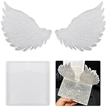 Large Square & Angel Wings Silicone Mold Set - for DIY Resin Coasters, Memorial Candle Holders, Photo Frames
