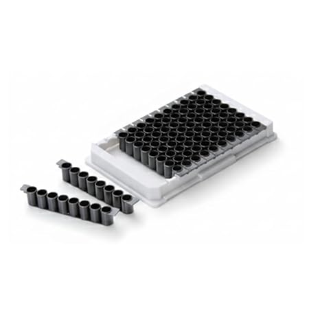 SPL Black Immunoplate Strip, Unibinding Flat Bottom 96 Well Stip 8 Well Vol. 400ul (Sleeve 10) Case 100 (Black)