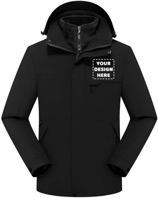 Custom Men's 3-in-1 Jacket, Winter Fleece Jacket And Waterproof Windproof Outdoor Sports Jacket