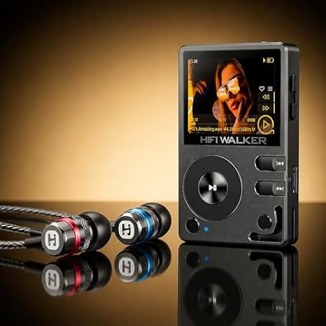 HIFI WALKER H2 64GB Hi-Res MP3 Player Bundle with A2 Wired Earbuds