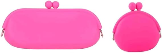 Multi Silicone Eyeglass Case Coin Purse Phone Bag Key Organizer Pouch (Rose)