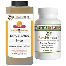 Trachea Soother Syrup BUNDLE with Trachea Support: Phlegm Heat - Natural Herbal Remedy for Symptoms of Collapsed Trachea for Dogs - Combo of (1 Bottle) 5 fl oz Syrup & (1 Bottle) 50 Grams Powder ...