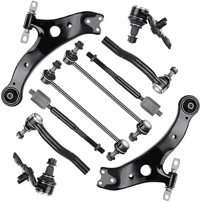 Front Lower Control Arms wBall Joints Tie Rods Sway Bars Replacement Suspension Kit for Toyota Camry 2002-2003,for Lexus ES300 2002-2003 K620333 K620334 10PCS