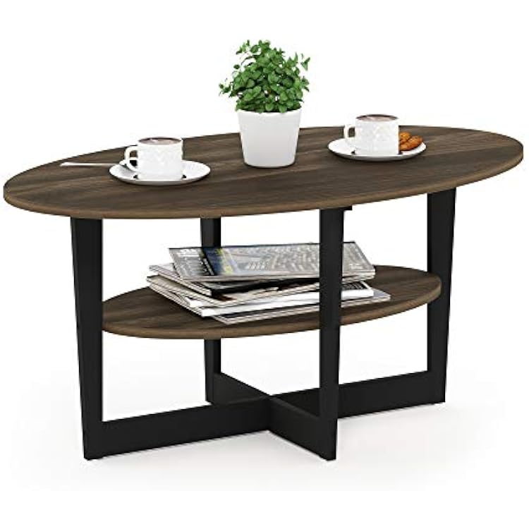 Furinno Coffee Table, 1-Pack, Columbia WalnutBlack