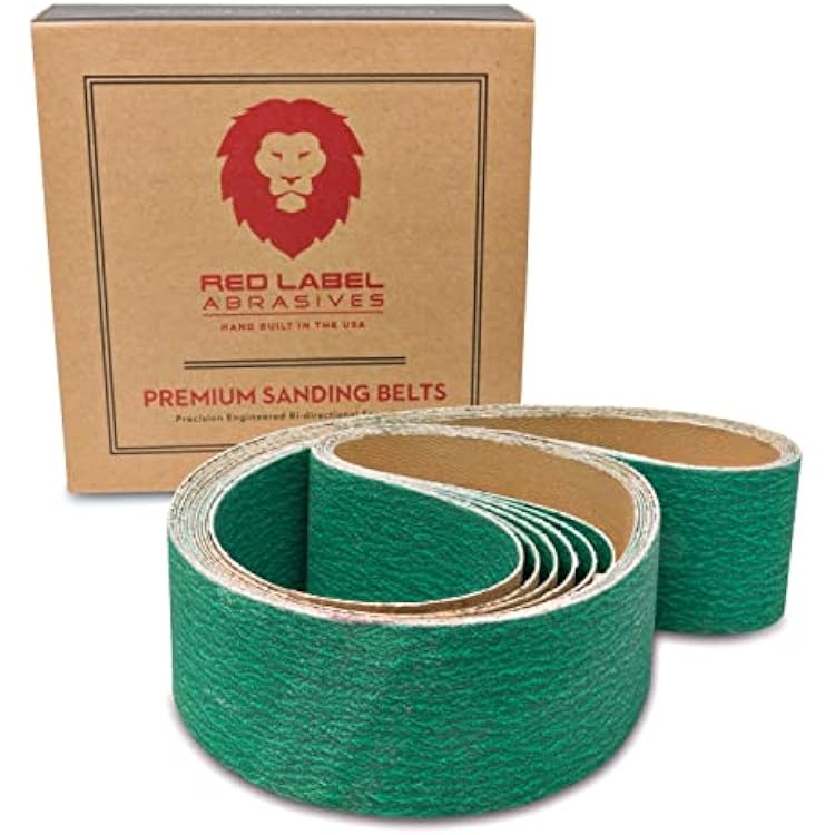 Red Label Abrasives 2 X 42 Inch 36 Grit Metal Grinding Zirconia Sanding Belts, 6 Pack