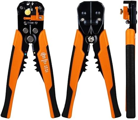 ATEK 3 in 1 Wire Stripper, Automatic Wire Stripper with Spring Loaded Handles, Self-Adjustable Stripping Wire Cutter Pliers 10-22 AWG for Electricians, Circuit & Distribution Box Repair – Multicolor